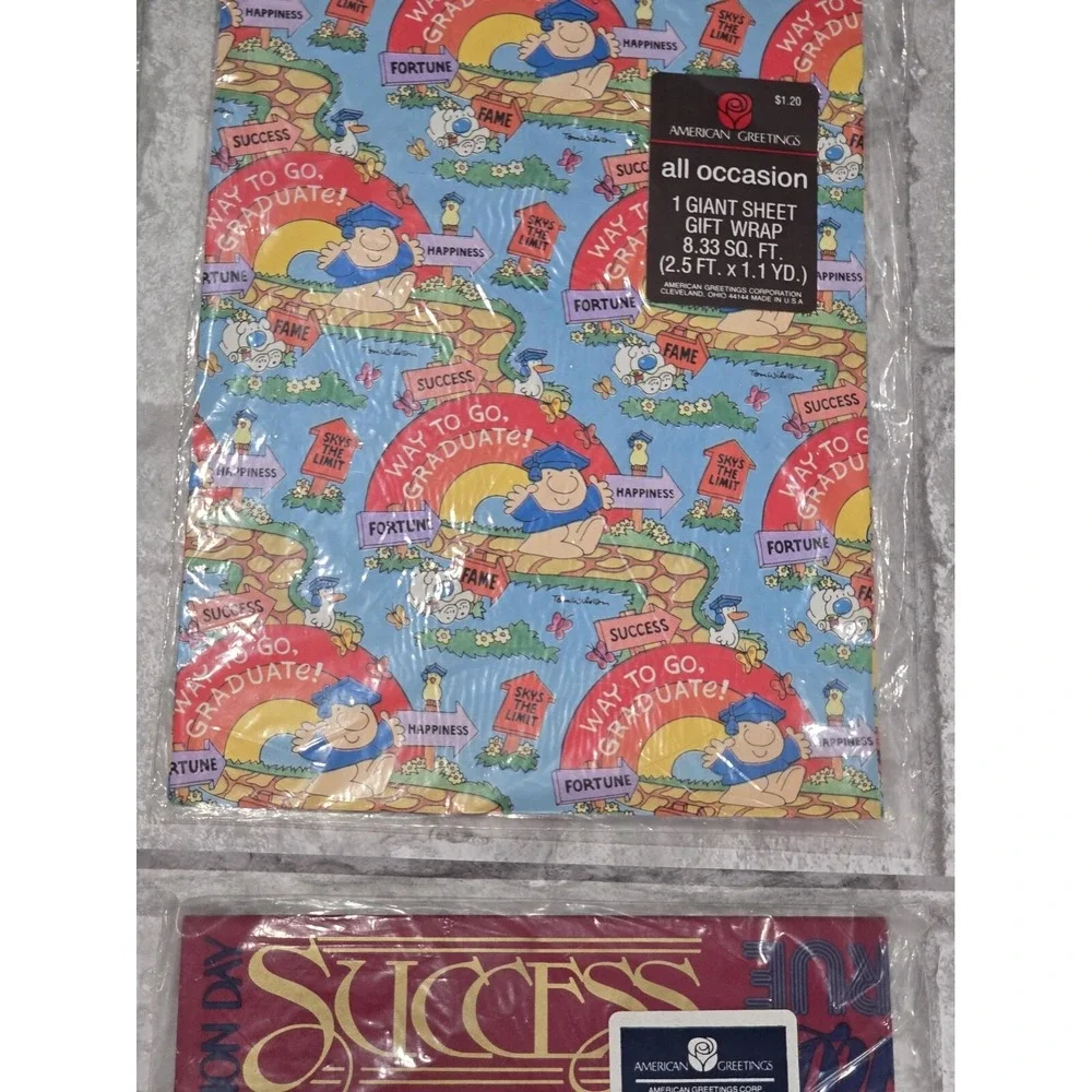 Lot of 6 NOS New‎ Vtg Assorted American Greetings Giant Sheet Gift Wraps Ziggy